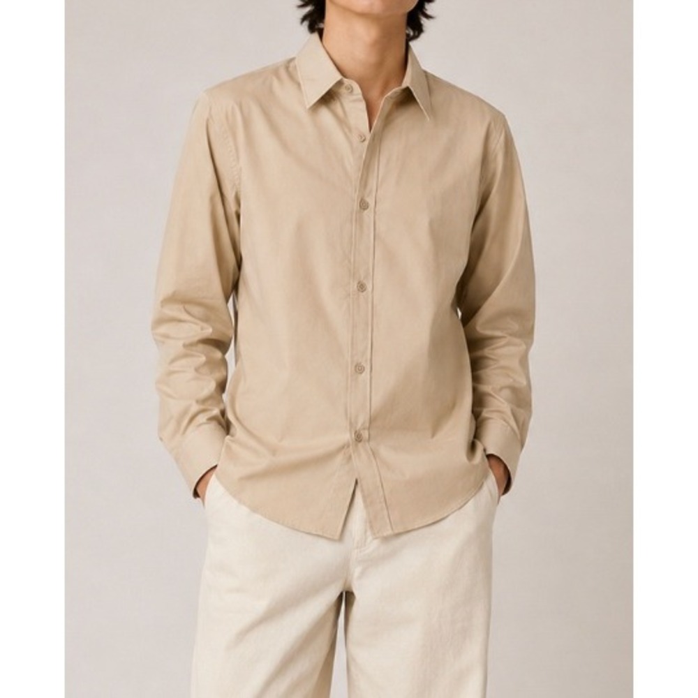 NEW Burberry London England Stone Stretch Cotton Button Down Shirt US 10 4031059
